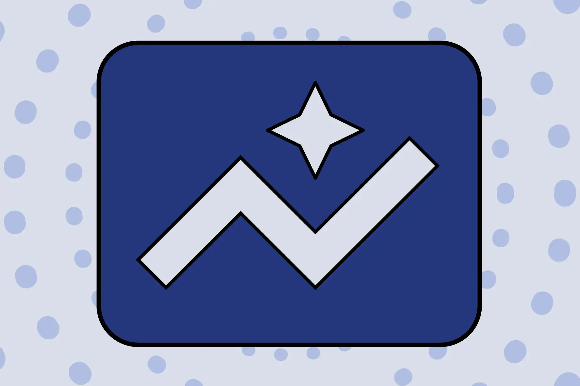 Dark blue PMAX icon on light Blue background